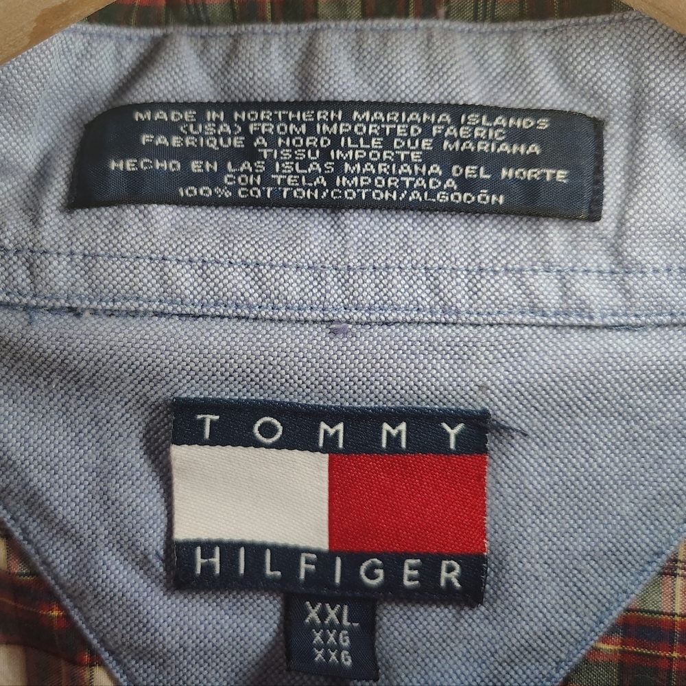 Y2K Tommy Hilfiger Plaid Button Down Long Sleeve Shirt Size XXL Vintage - Picture 7 of 12